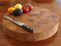 circular end grain wooden chopping blocks