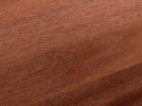 Close-up of rich reddish-brown mahogany worktop grain