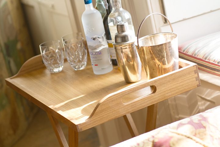 butlers tray with cocktail