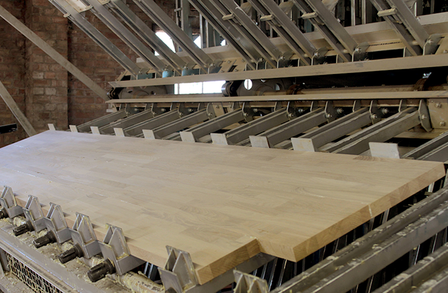 clamped oak worktop