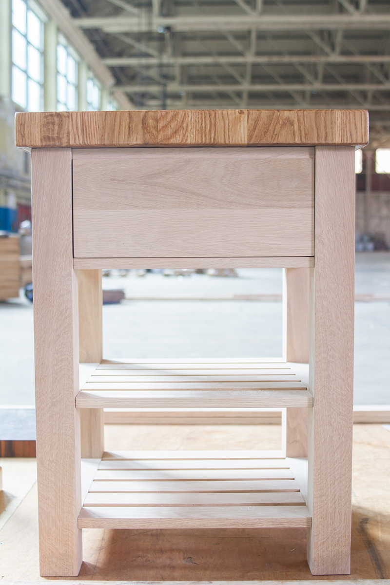 oak end grain trolley