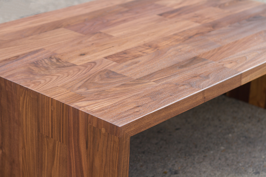 large walnut coffee table grain