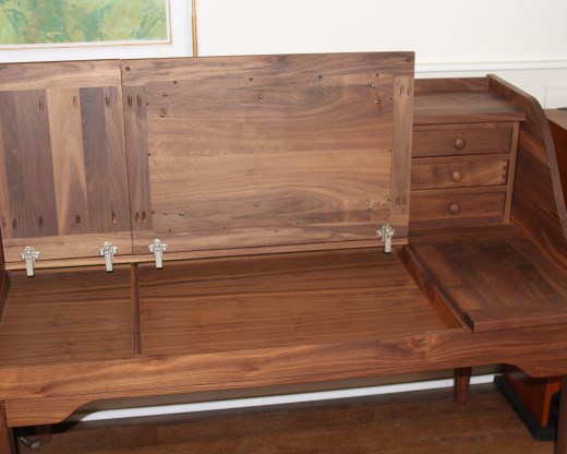 Walnut Writing Desk Open