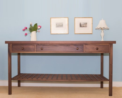 Walnut Lattice Console Table