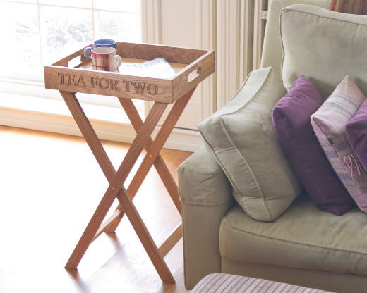 Medium Oak Butlers Tray With Stand