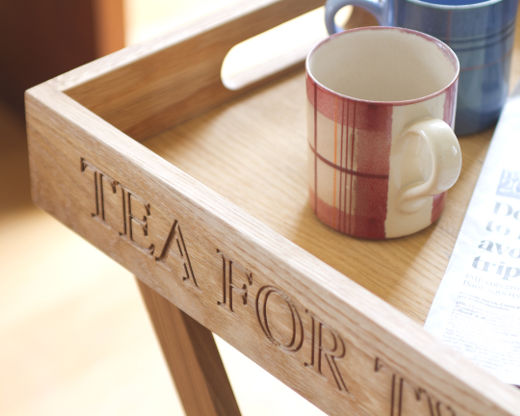 Medium Oak Butlers Tray With Stand