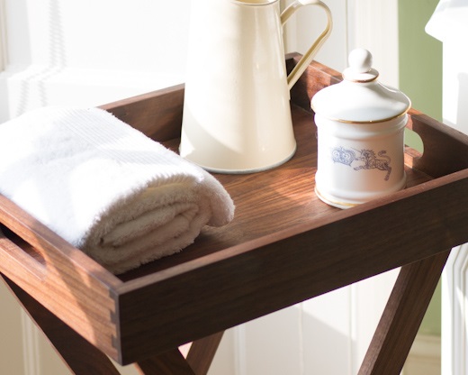 Medium Walnut Butlers Tray With Stand