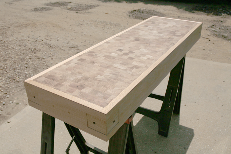 framed end grain worktop