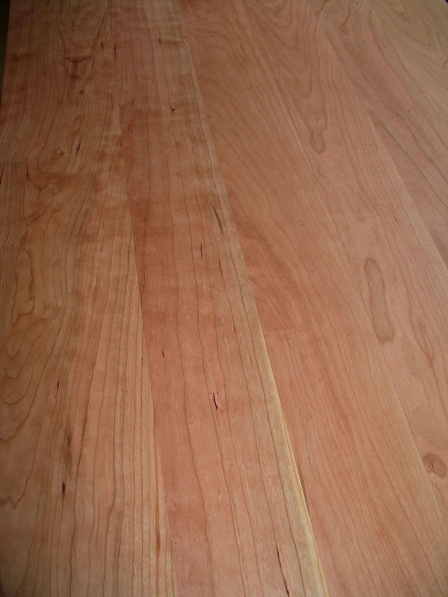 Close-up of American cherry grain with warm reddish tones